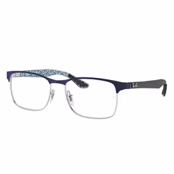 Ray-Ban RB8416, Adulte, Unisexe, Carré, Argent, Bleu, Noir, Verres non polarisés, Métal