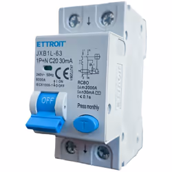 Marque et modèle : ETTROIT, JXB1L-63-1P+N-20A-6KA-30mA Type d'interrupteur : Différentiel magnétothermique Configuration des  ...