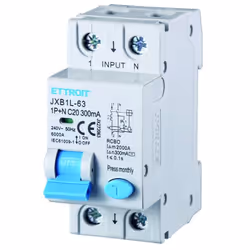 Marque et modèle : ETTROIT, JXB1L-63-1P+N-20A-6KA-300mA Type d'interrupteur : Différentiel magnétothermique Configuration des ...