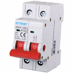 L' interrupteur-sectionneur sur rail DIN 2P 25A 240VAC est conçu pour fournir une isolation sûre dans les circuits électrique ...