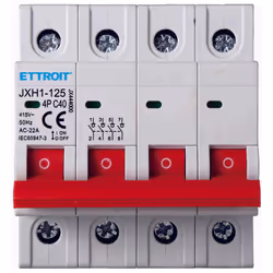L' interrupteur-sectionneur 4P 40A 415VAC pour rail DIN est conçu pour déconnecter les circuits électriques, offrant une dist ...