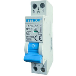 Ettroit - Interrupteur magnétothermique 1P+N 6A 220V 6KA JX150660