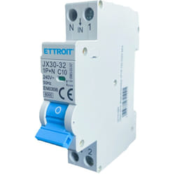 Interrupteur magnétothermique 1P+N 10A 220V 6KA 1 module din JX151060 - Ettroit