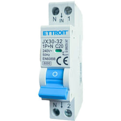 Interrupteur magnétothermique 1P+N 20A 220V 6KA JX152060 - Ettroit
