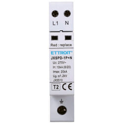 Ettroit - limiteur de surtension 1 module type T2 1P+N 10KA-20KA spd limiteur pour rail din