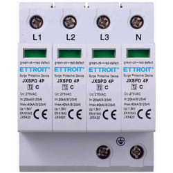 Ettroit - parafoudre 2 modules type T2 4P 20KA-40KA spd pour rail din