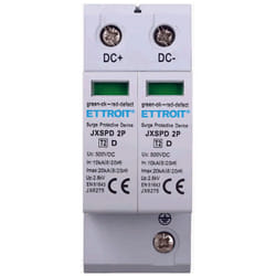 Ettroit - parafoudre dc pour photovoltaique type 2 T2 d 2P dc 500V 2.8KV 10KA occupe 2 modules din