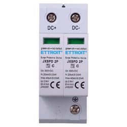 Ettroit - parafoudre dc pour photovoltaique type 2 T2 d 2P dc 500V 2.8KV 20KA occupe 2 modules din