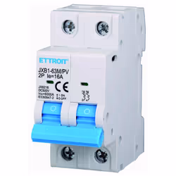 Interrupteur magnétothermique photovoltaïque Ettroit sku. JX6216 2P (pôle) DC est un appareil essentiel conçu pour assurer la ...