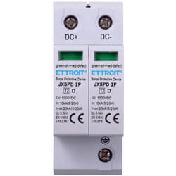 Ettroit - parafoudre photovoltaique type 2 T2 d 2P dc 1000V 3.5KV 10KA occupe 2 modules din