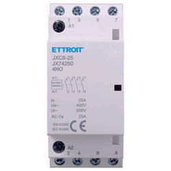 Ettroit - contacteur modulaire ac sur rail din 4P 25A 400V 4 contacts ouverts no type 40