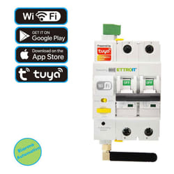 Ettroit - e-smart wifi interrupteur thermique magnétique 2P 32A 6KA tuya App 3 Modules din ESR3232