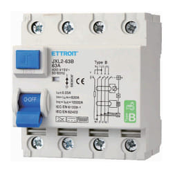 Ettroit - JX346369 Disjoncteur différentiel pur 4P 63A 30mA courbe b 6KA ac/dc 380V