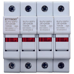 Ettroit - porte-fusible pour fusibles cylindriques base RT18-32 32A 4P din rail 10 x 38MM ac/dc