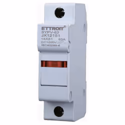 ETTROIT JX12151 - Porte-fusible modulaire photovoltaïque DC 1P 1M D14X51mm 63A DC 1000V IP20 IEC60269-6 Le porte-fusible modu ...