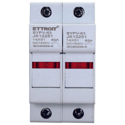 Ettroit - porte-fusible cylindrique base RT18-63 2P din rail 14 x 51MM dc 1500V