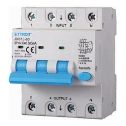 Ettroit - JX264068 Disjoncteur différentiel 3P+N 40A 300mA 380V-6KA classe a