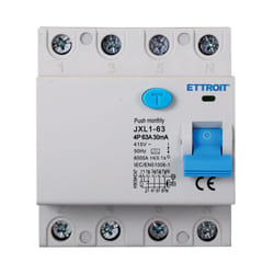 Ettroit - Disjoncteur à courant résiduel pur Type a 3P+N 4M 6000A 30mA 63A ac 400V