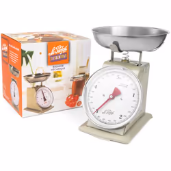 Découvrez la Balance mécanique grise 5 kg Le Parfait, l'essence du style vintage et authentique pour votre cuisine. Cette bal ...