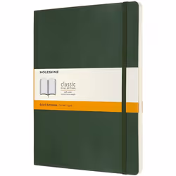 Moleskine Classic, Monochromatique, Vert, 192 feuilles, 70 g/m², Papier ligné, Couverture rigide