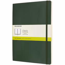 Moleskine Classic, Monochromatique, Vert, 192 feuilles, 70 g/m², Couverture souple, Universel