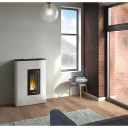 Poêle à granulés étanche Atrium 5 Blanc - 5 kW - Freepoint