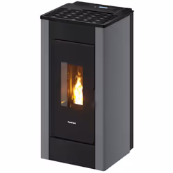 Poêle étanche avec structure en acier et top en fonte. Cotés disponibles dans les coloris Blanc, Titanium et Anthracite. Le b ...