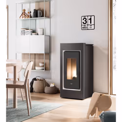 Cadel Prince 11 poêle Pose libre Pellet Noir, Rouge