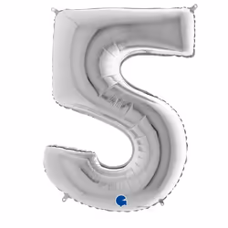 Grabo Balloons 095S, Ballon-jouet, Feuille, Argent, Monochromatique, Anniversaire, Numéro