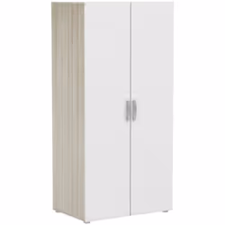 GARDE-ROBE 2 PORTES - Mobilier de chambre, Dressing, Armoire à vêtements, 79x52 h166 cm, Chêne et blanc mat. STRUCTURE ET UTI ...