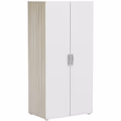 GARDE-ROBE 2 PORTES - Mobilier de chambre, Dressing, Armoire à vêtements, 79x52 h166 cm, Chêne et blanc mat. STRUCTURE ET UTI ...