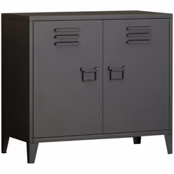 BUFFET - Buffet de salon avec 2 portes battantes et 1 étagère intérieure, surélevé du sol et avec poignées pratiques, Élégant ...