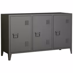 BUFFET - Buffet de salon avec 3 portes battantes et 3 étagères intérieures, surélevé du sol et avec poignées pratiques, Éléga ...