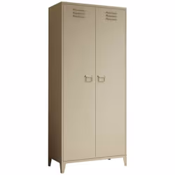 ARMOIRE POLYVALENTE À 2 PORTES - Élégante armoire 2 portes avec 5 étagères intérieures surélevées du sol, en métal, peut être ...