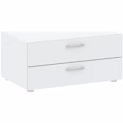 COMMODE - Élégant meuble à 2 tiroirs avec poignées, surélevé du sol, peut être utilisé comme commode polyvalente, porte-docum ...