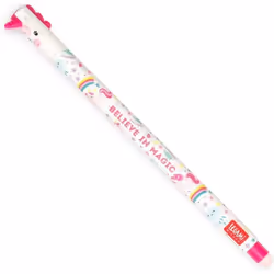 Stylo à encre gel effaçable - Legami - Licorne - 07 mm - Encre rose - Effaçable