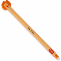 Stylo à encre gel effaçable - Legami - Corps de Lion - 07 mm - Encre Orange - Effaçable