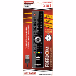 Superior FREEDOM 2v1 télécommande RF sans fil DTT, DVD/Blu-ray, Centre de contrôle, Media player, SAT, TV, VCR Appuyez sur les boutons