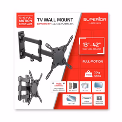 Superior Electronics 13-42 Full Motion Extra Slim 42" Noir