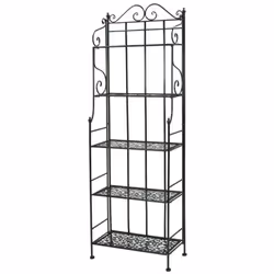 Étagère en métal noir Détails techniques: matériau en fer forgé couleur noire 4 étagères Les mesures: cm 28 x 60 x h 180