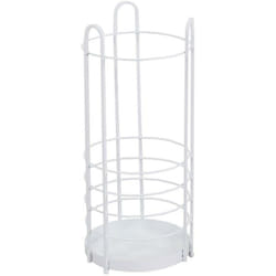 Porte-parapluie rond en métal blanc cmø26xh60x26