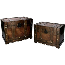 Coffre rectangulaire en bois marron
