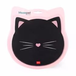 Tapis de souris - LEGAMI - Chat - Surface anti-poussière - Base antidérapante - 22.3x23.3 cm