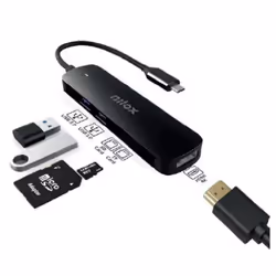 Nilox DOCK USB-C HDMI 2XUSB3.0, MicroSD (TransFlash), SD