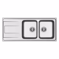 Schock Wave D200 DX, Evier à poser, Rectangulaire, Acier inoxydable, Acier inoxydable, 2 bols, Rectangulaire