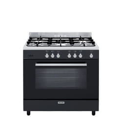 Glem Gas GE960CMBK2 four et cuisinière Gaz Noir, Acier inoxydable A