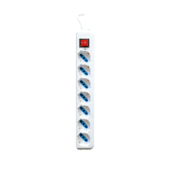 Ewent EW3927 multiprise 1,5 m 7 sortie(s) CA Noir, Bleu, Rouge