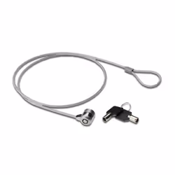 Ewent EW1242, 1,5 m, Clé, Métal, Acier, Noir, Acier inoxydable