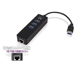 Ewent EW1140 station d'accueil USB 3.2 Gen 1 (3.1 Gen 1) Type-A Noir