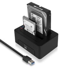 Ewent EW7014 Station d'accueil de disques de stockage USB 3.2 Gen 1 (3.1 Gen 1) Type-A Noir